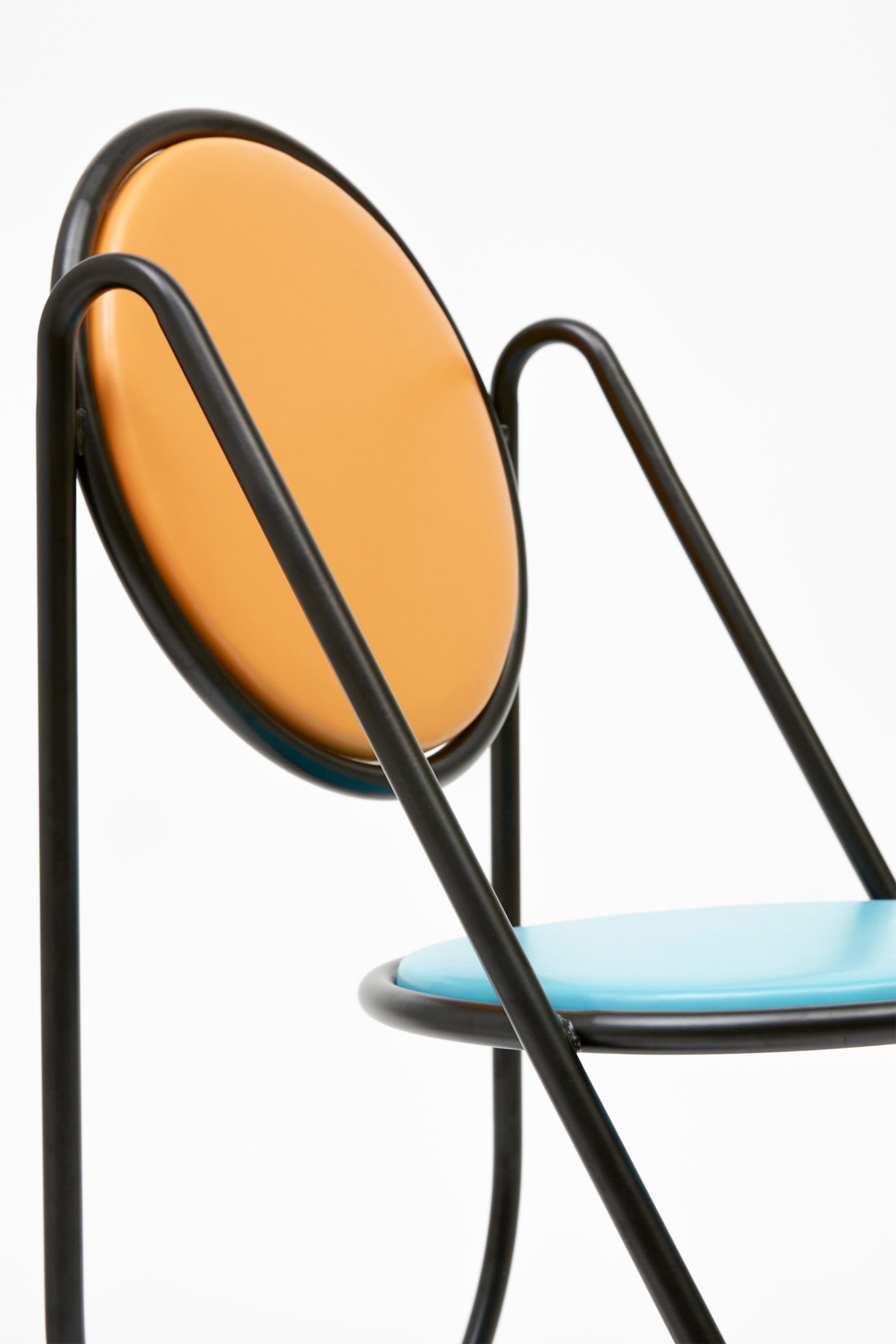 U-Disk Chair, Black, Orange & Light Blue For Sale 1