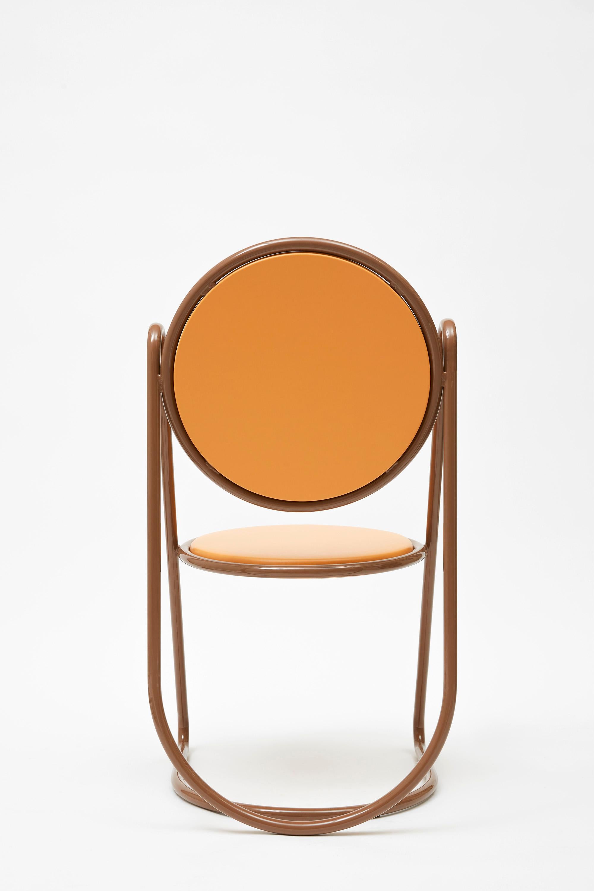 U-Disk Chair, Brown & Orange In New Condition For Sale In Milano, IT