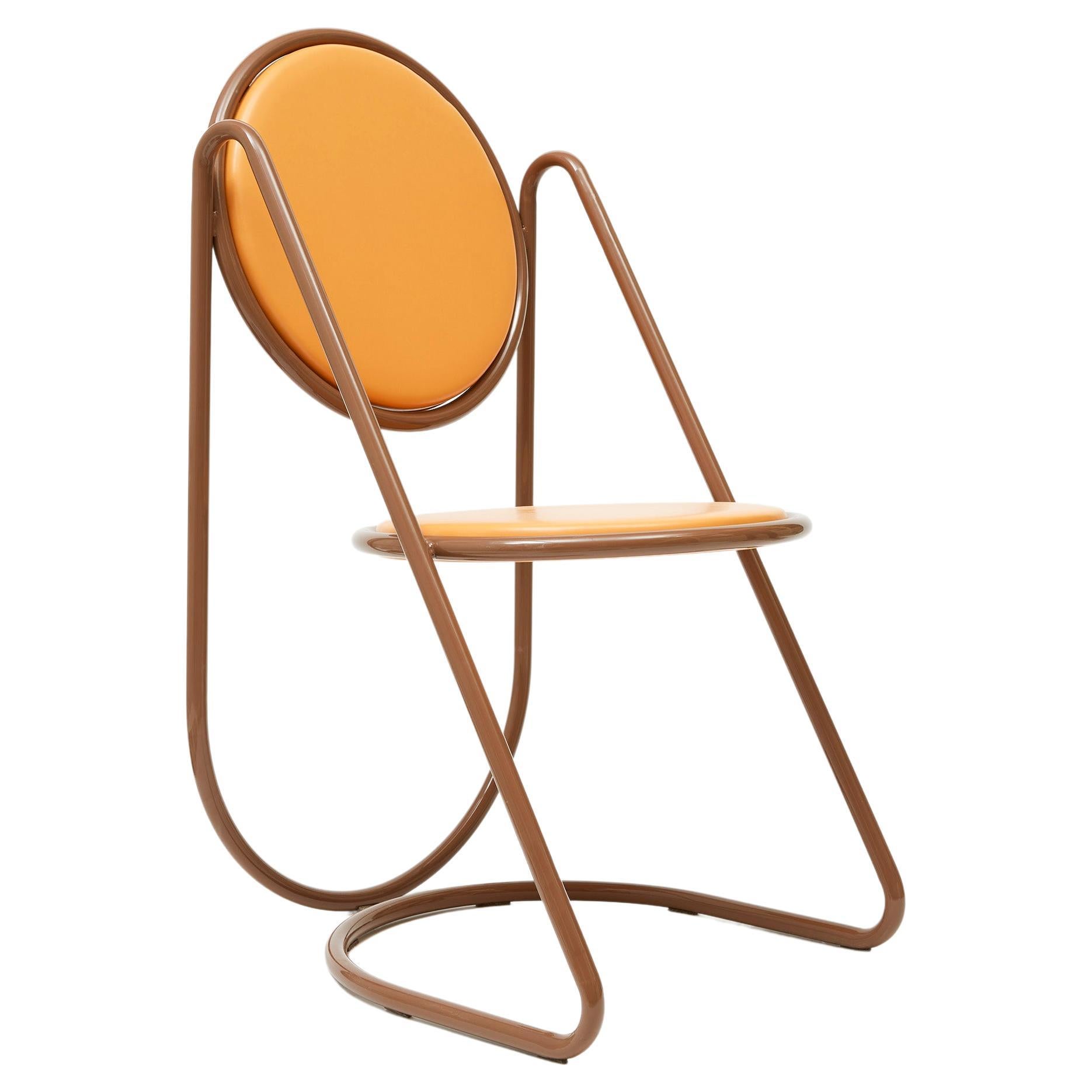 U-Disk Chair, Brown & Orange For Sale