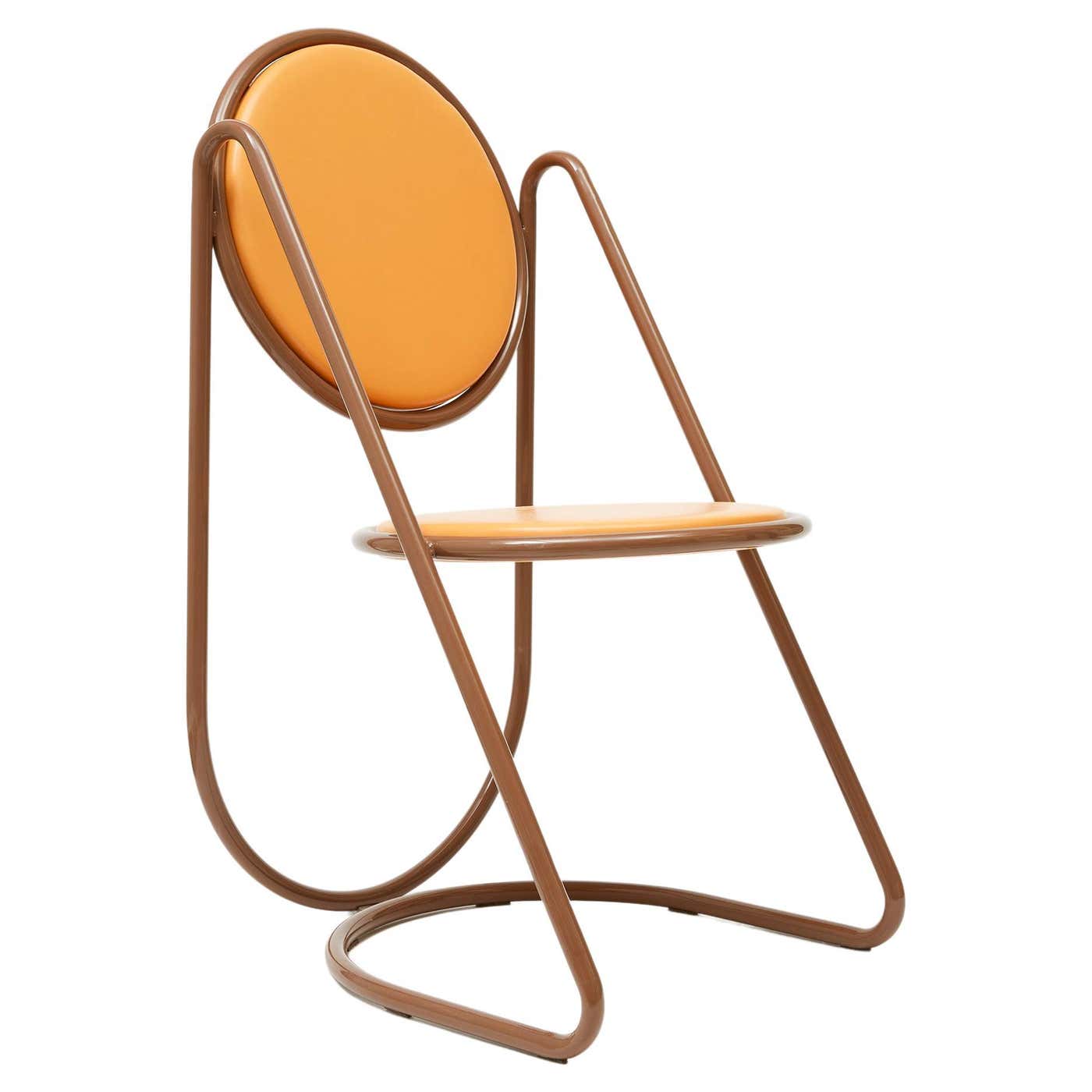U-Disk Chair, Brown and Orange For Sale at 1stDibs