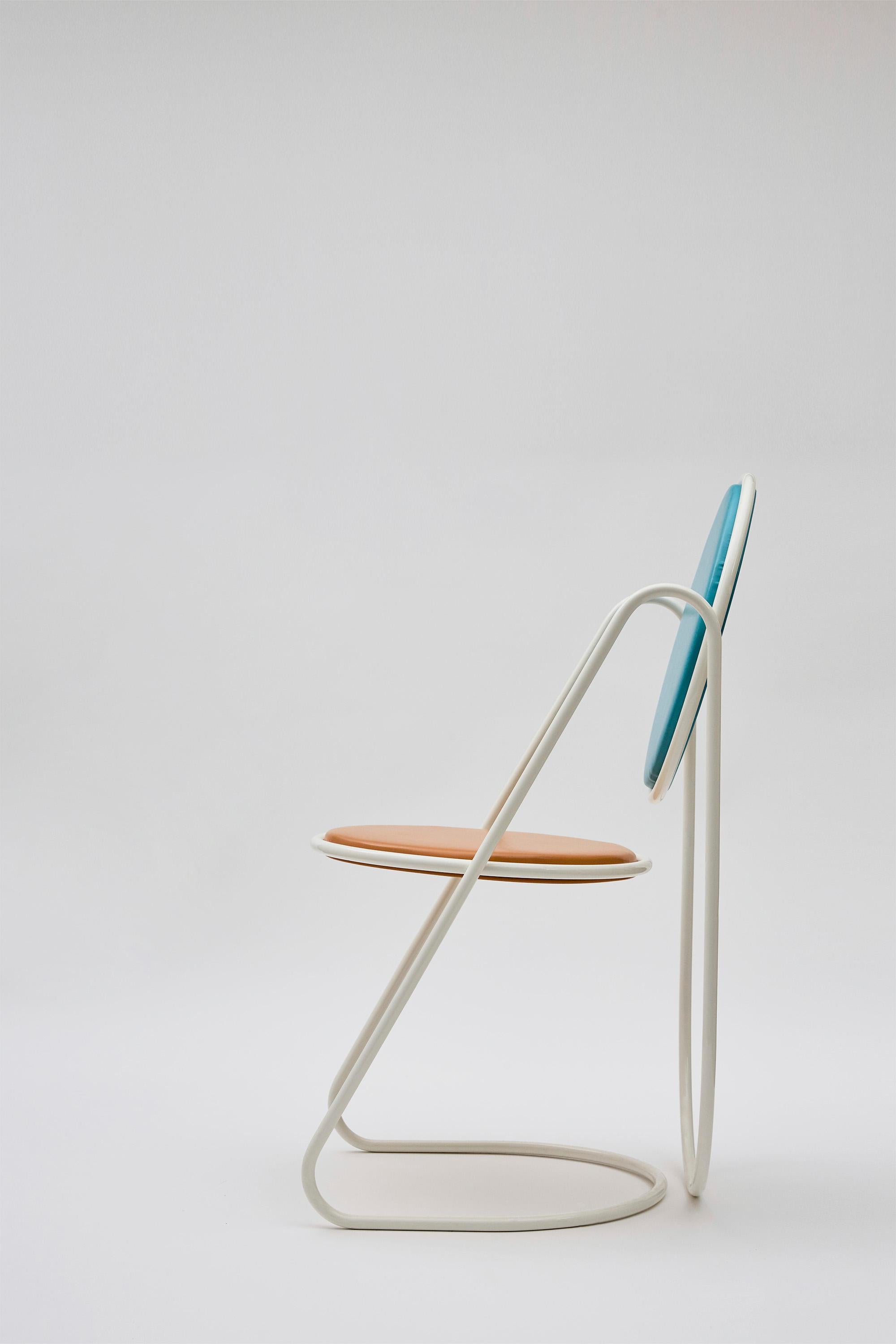Other U-Disk Chair, White, Light-Blue & Orange For Sale