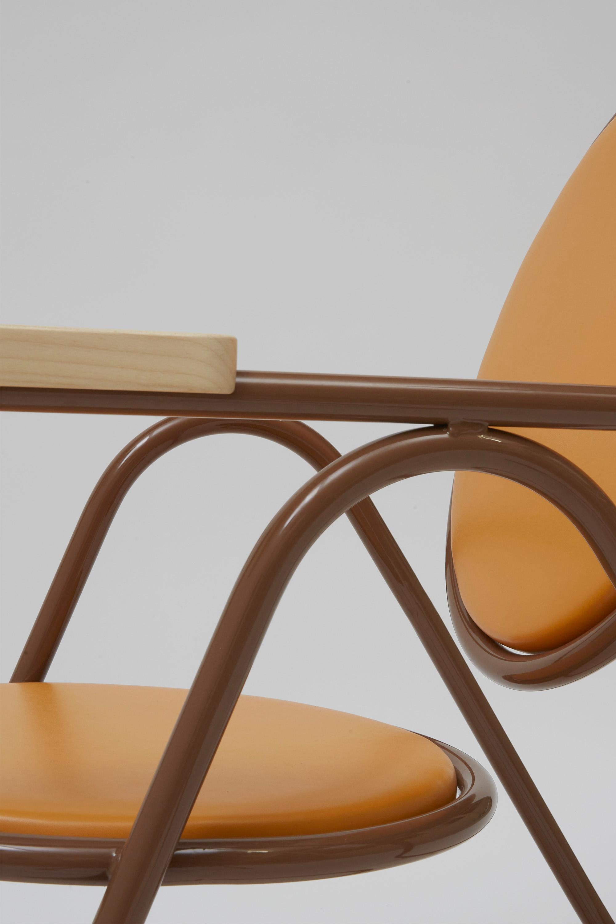 U-Disk Easy Chair, Brown & Orange For Sale 2