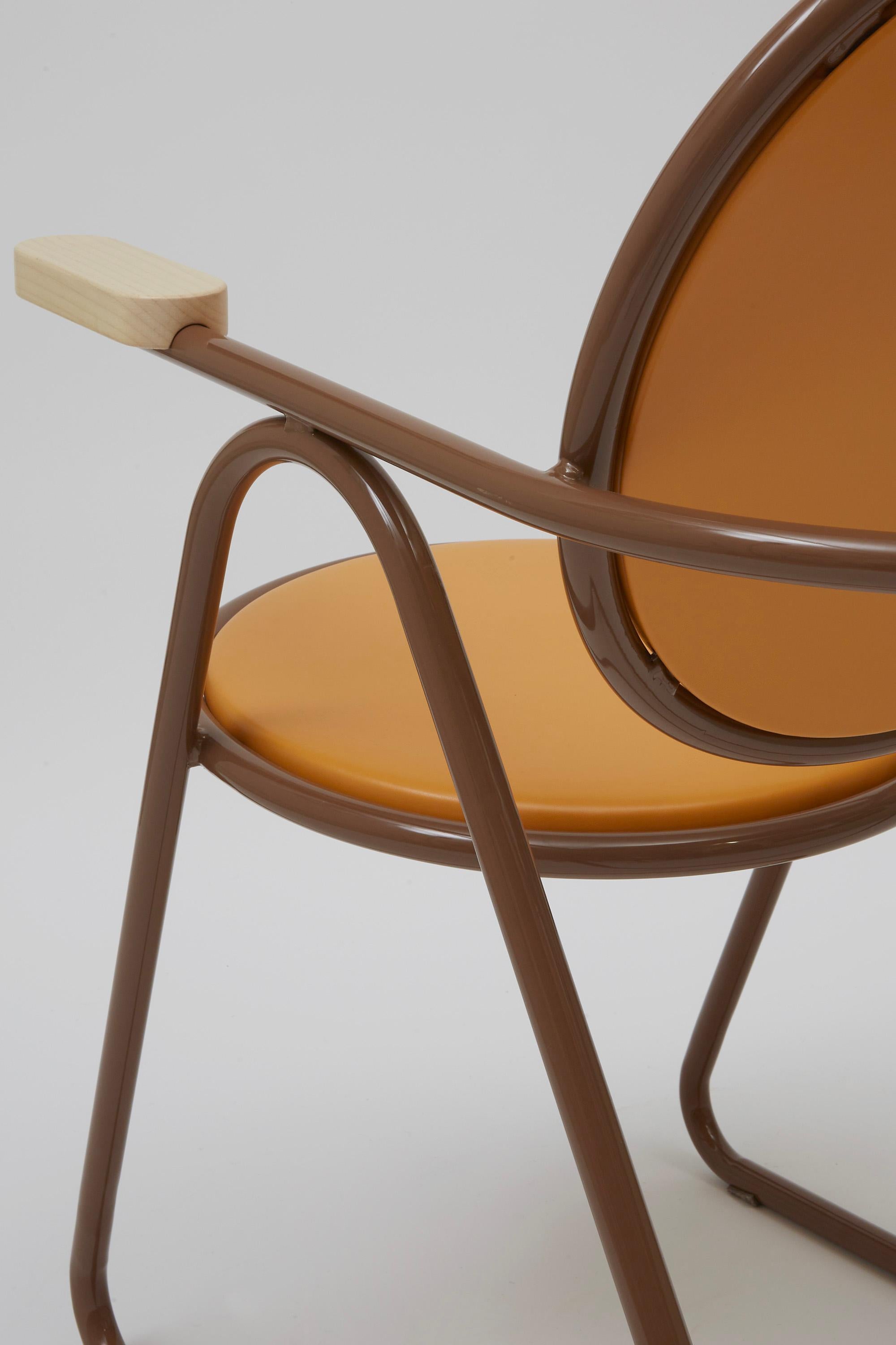 U-Disk Easy Chair, Brown & Orange For Sale 3