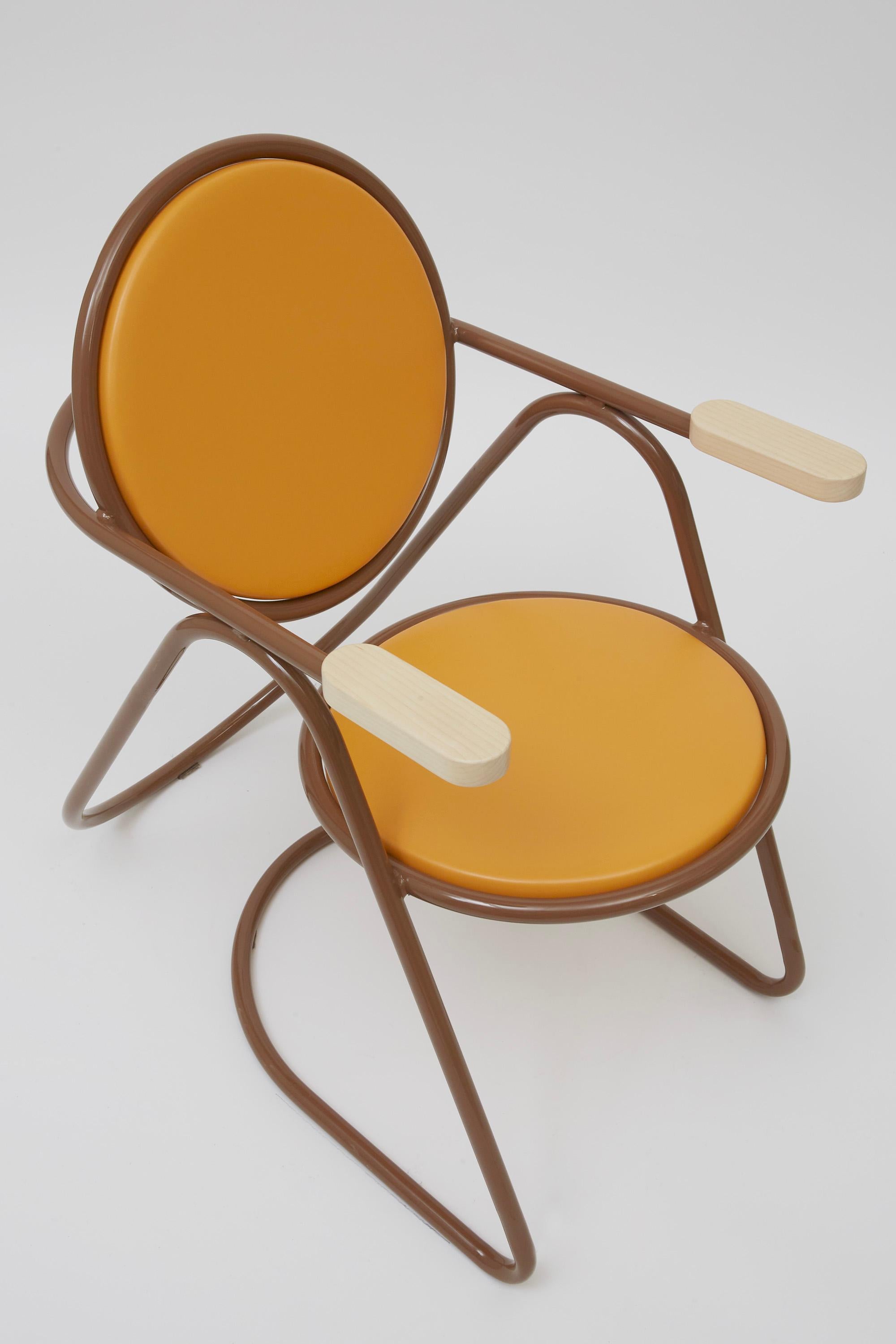 U-Disk Easy Chair, Brown & Orange For Sale 1