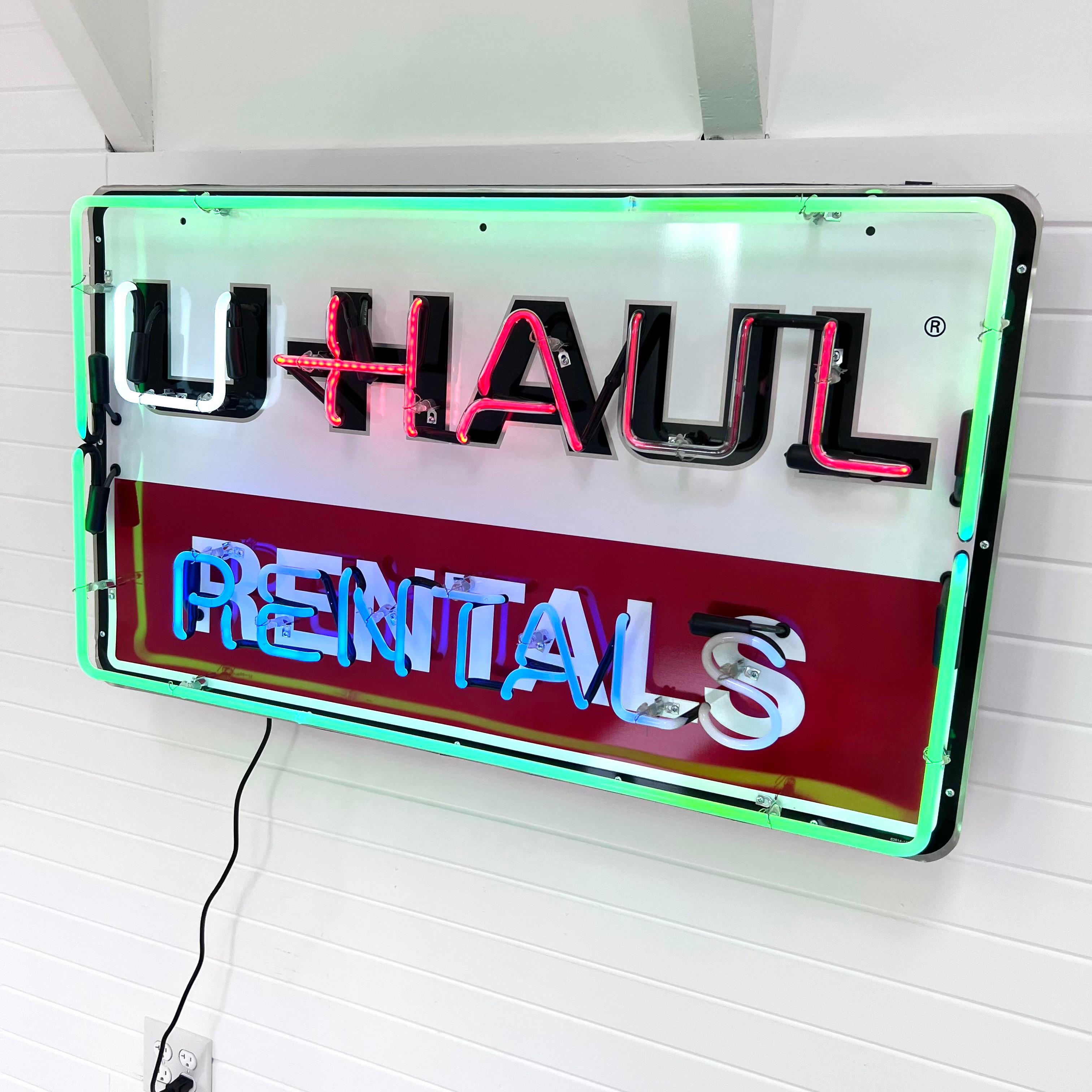 Industrial U-haul Neon Sign, 1990s USA For Sale