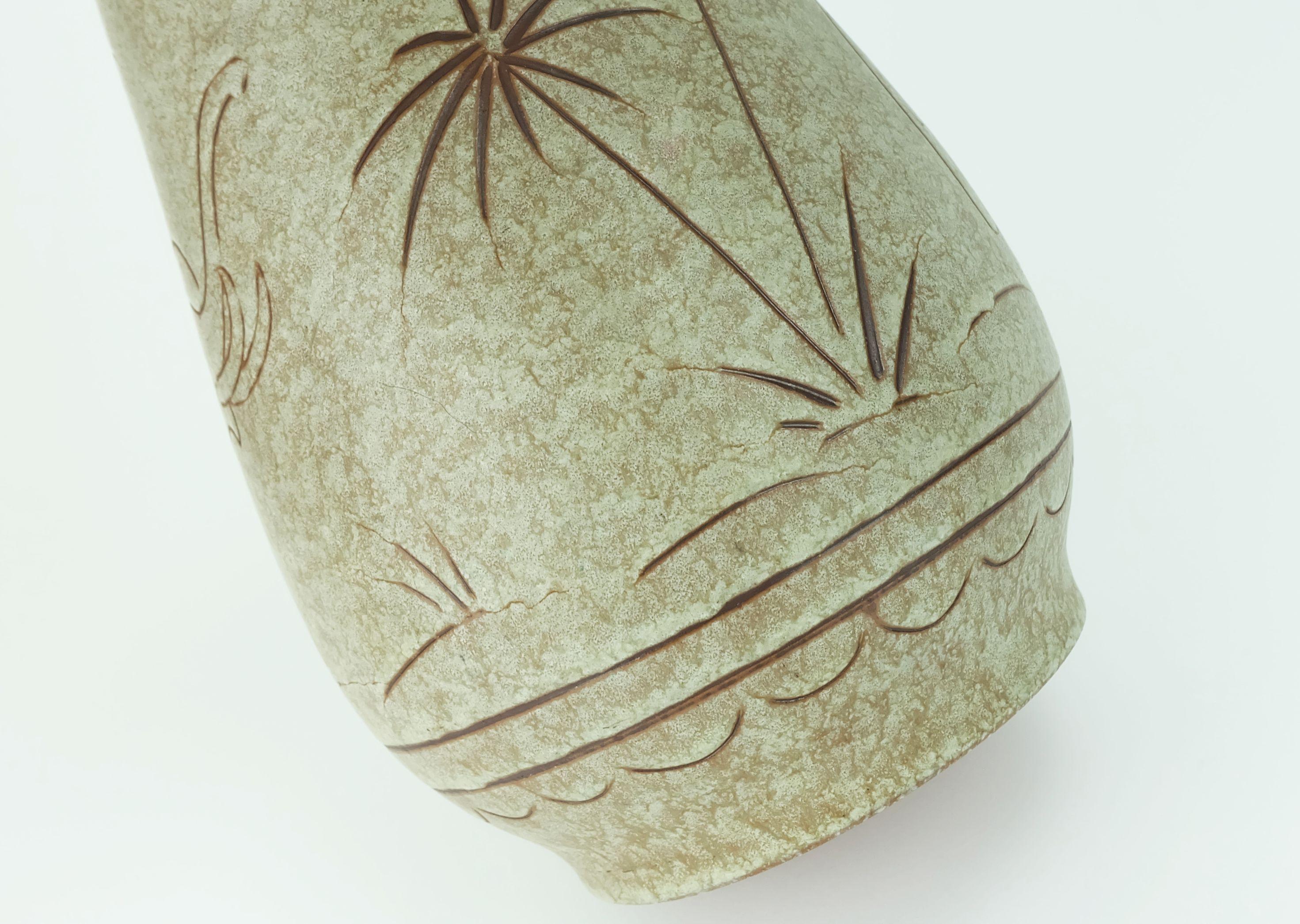VASO u-keramik metà secolo modello n. 137/30 elefanti e palme decoro anni '60 in vendita 3