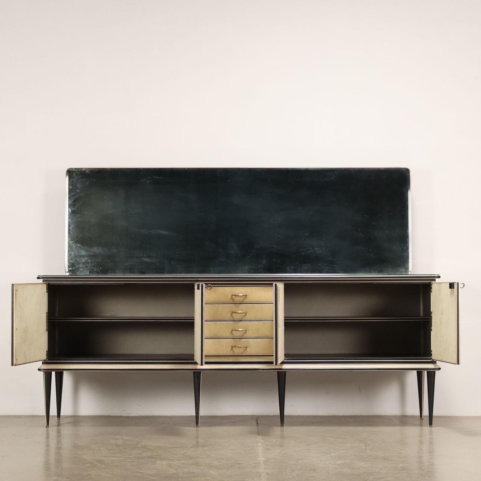 Mid-Century Modern U. Mascagni Cabinet Wood Italy, 1950s-1960s For Sale