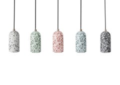 Mintgrüne Terrazzo-Hängelampe 'U' von Bentu Design