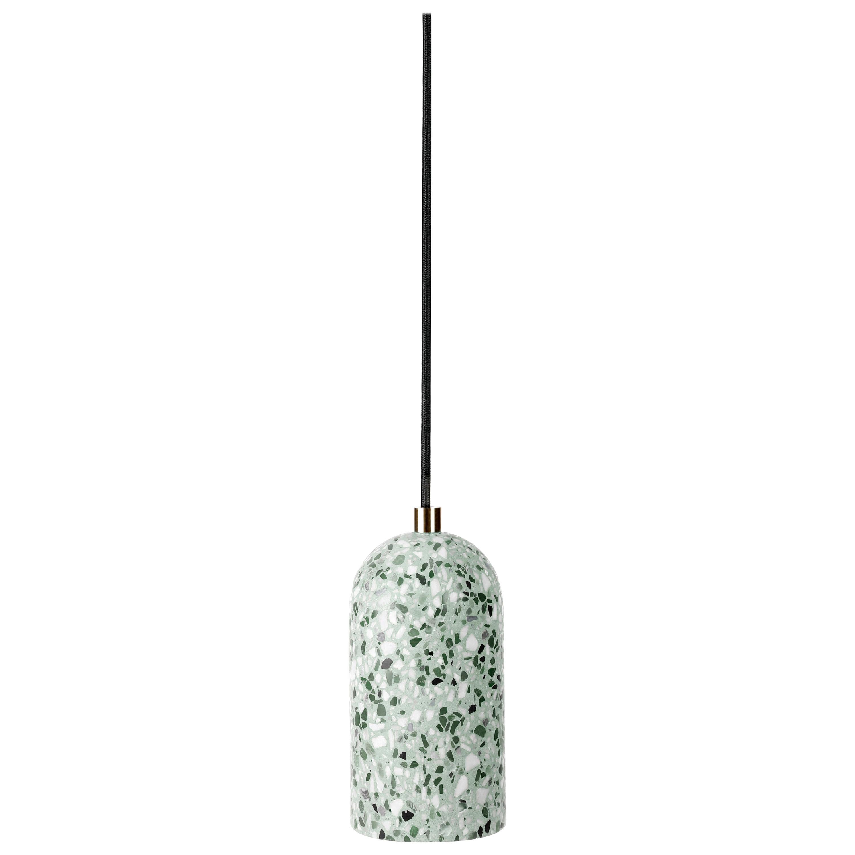 'U' Mint Green Terrazzo Pendant Lamp by Bentu Design For Sale