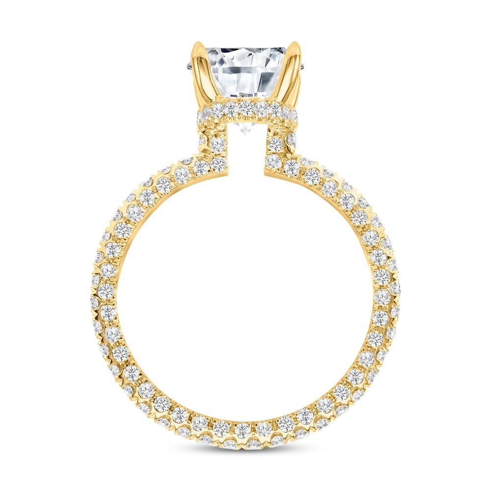 For Sale:  U Pave Set Oval Cut Diamond Engagement Ring 1.50 Carat Certified 4
