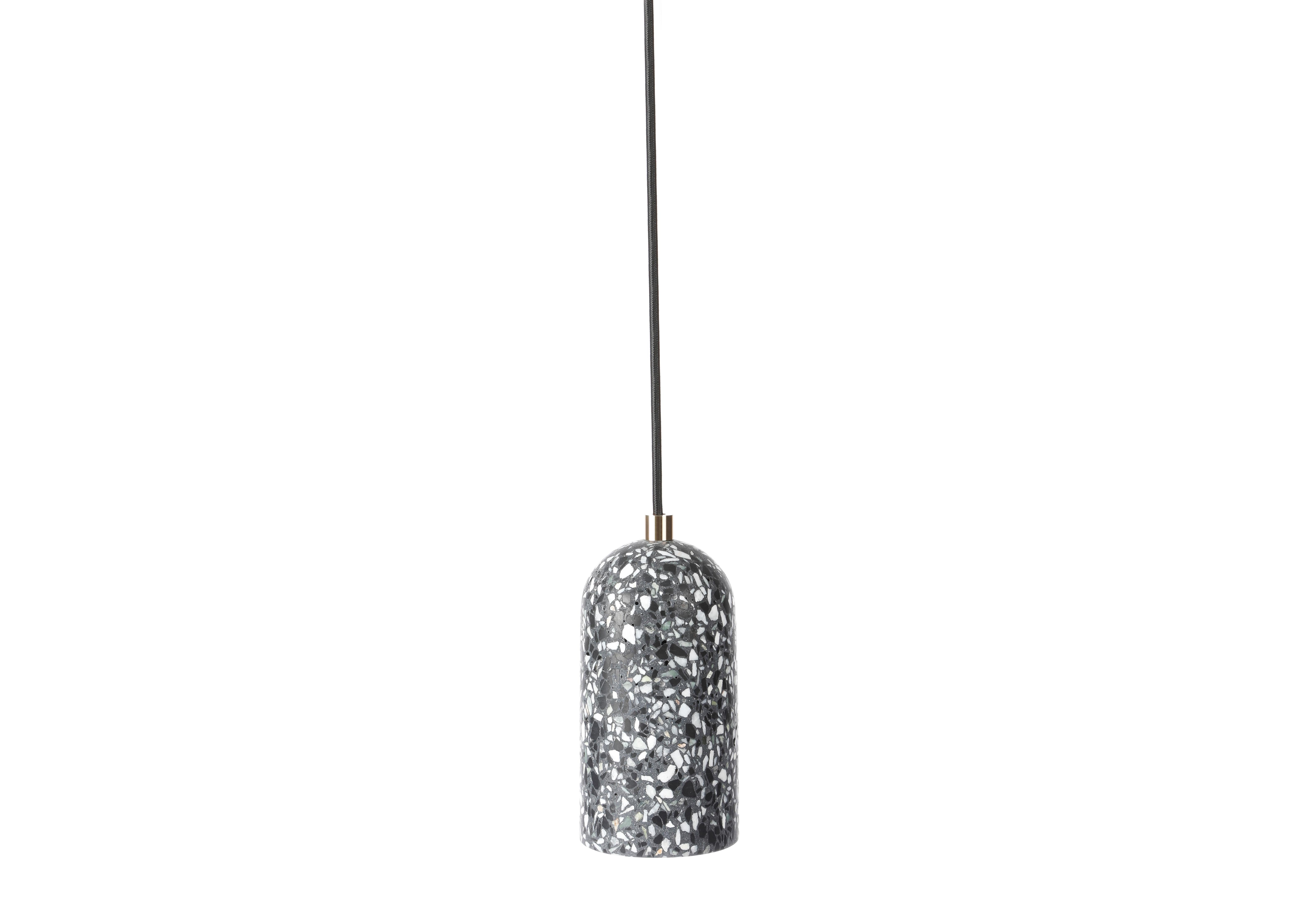 Concrete 'U' Red Terrazzo Pendant Lamp by Bentu Design For Sale