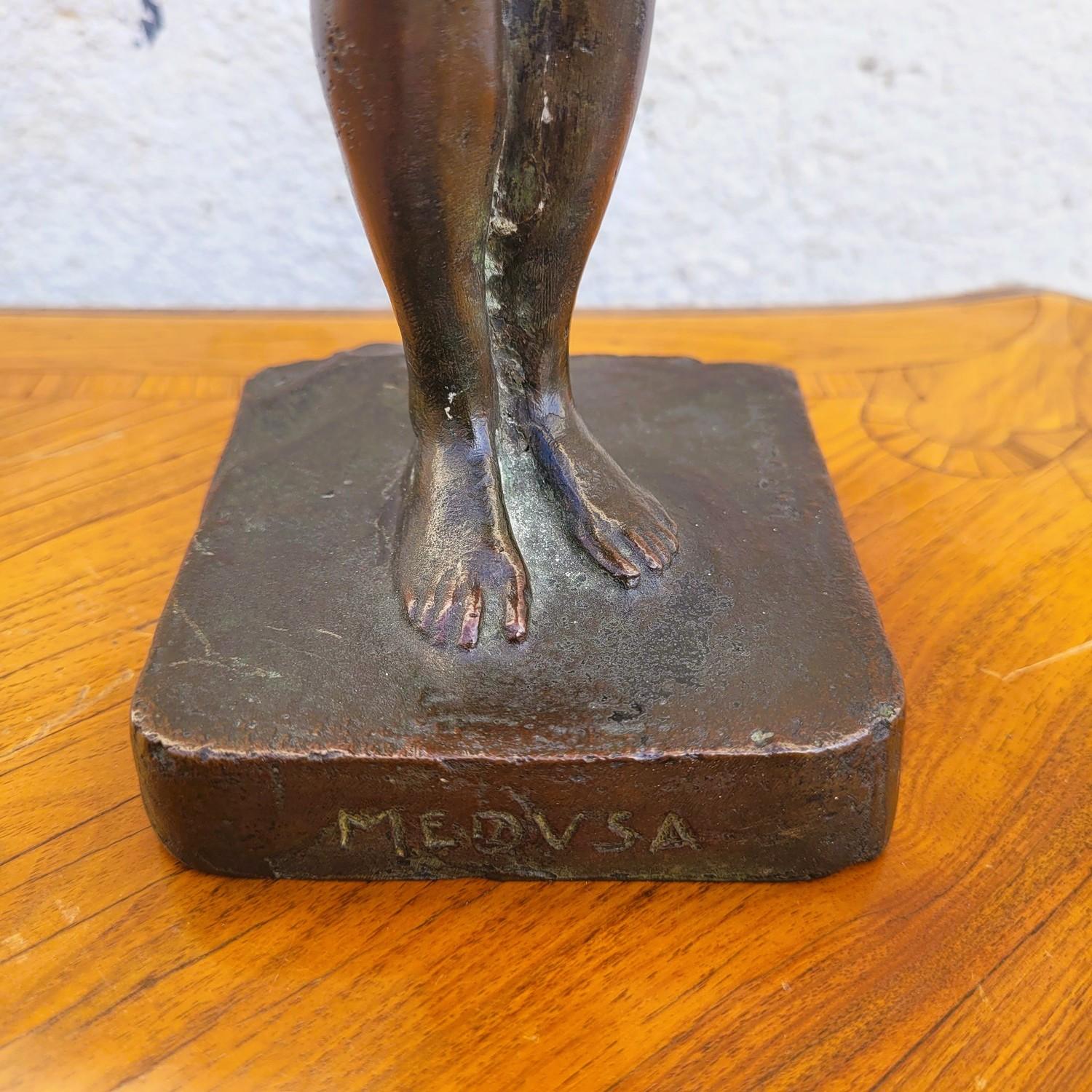 U Rusconi, Medusa, Signed Bronze, Late 19th Early 20th Century For Sale 4