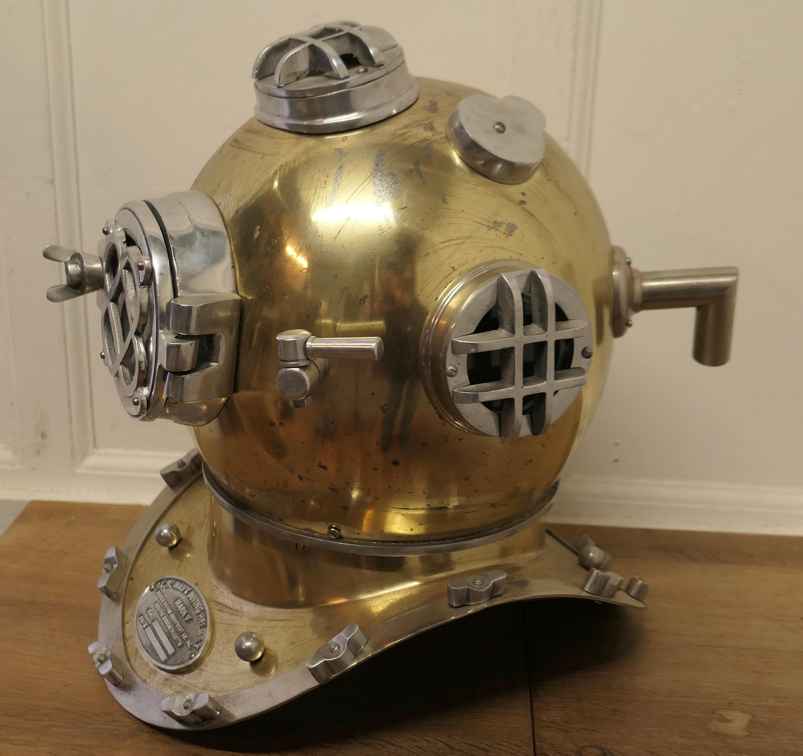 U S Navy Mark V Diving Helmet Military Prototype   The Helmet is a replica model In Good Condition For Sale In Chillerton, Isle of Wight
