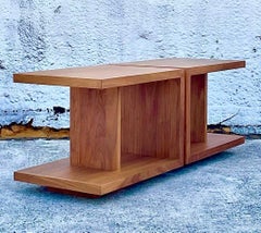 U-Shaped Walnut Side Tables- a Pair