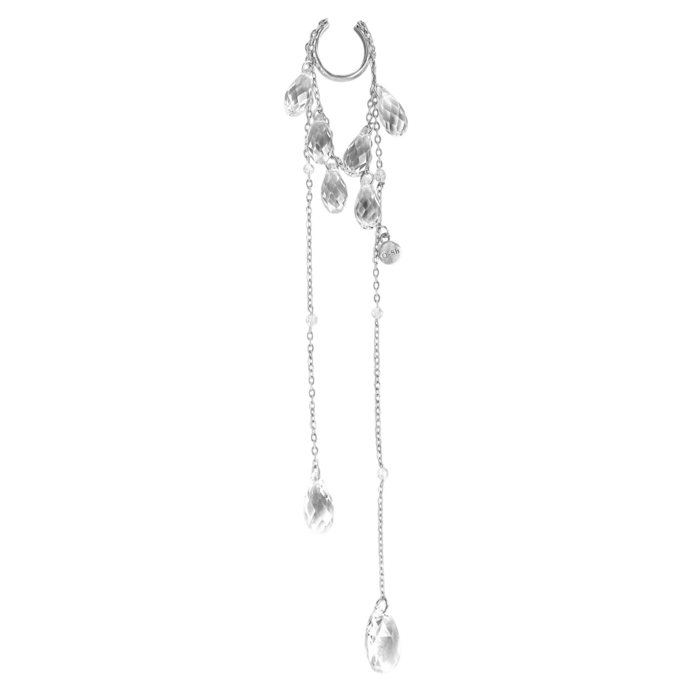 U Wet Ear Cuff in 925 Sterling Silver & Glass Crystals by O Sh