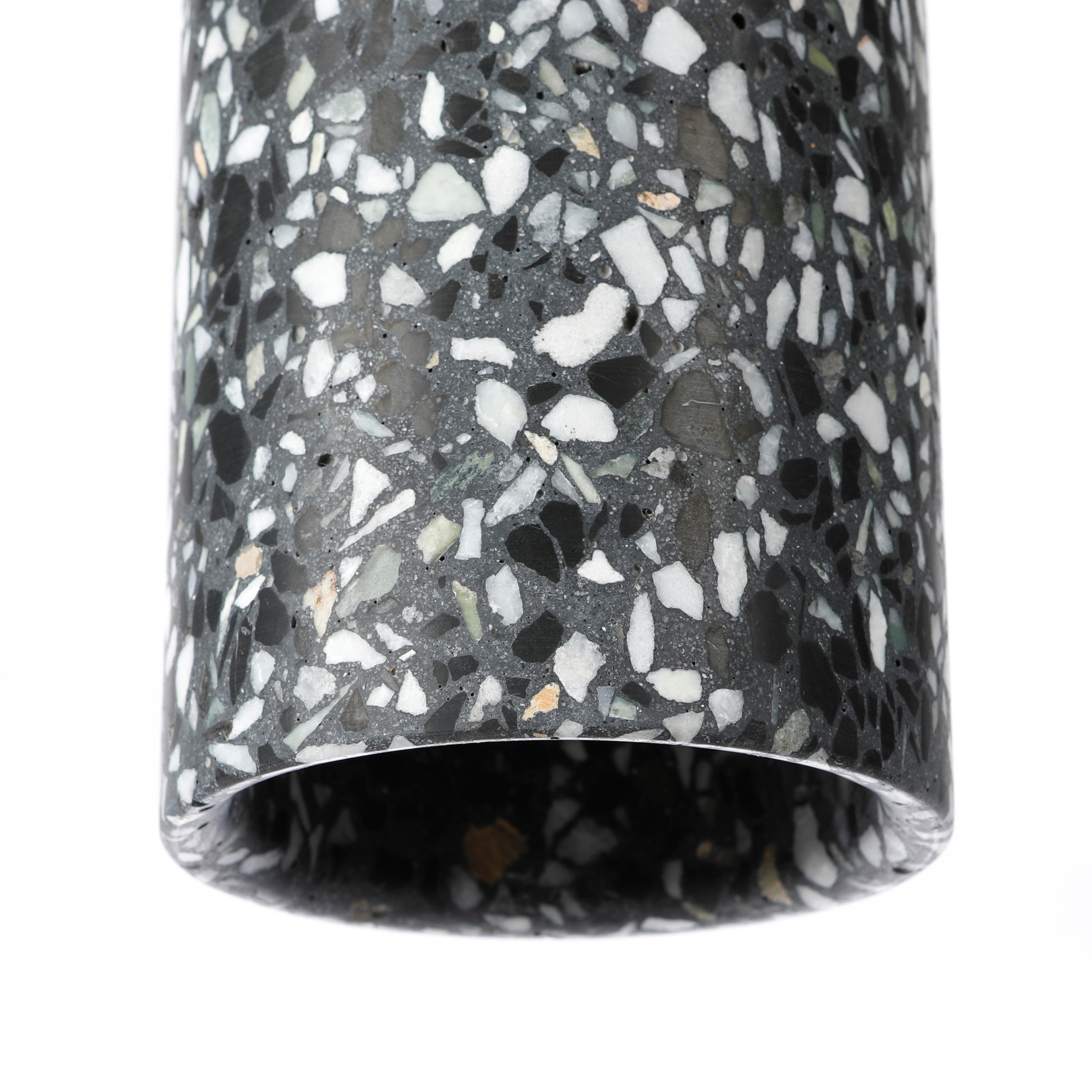Contemporary 'U' White Terrazzo Pendant Lamp by Bentu Design For Sale