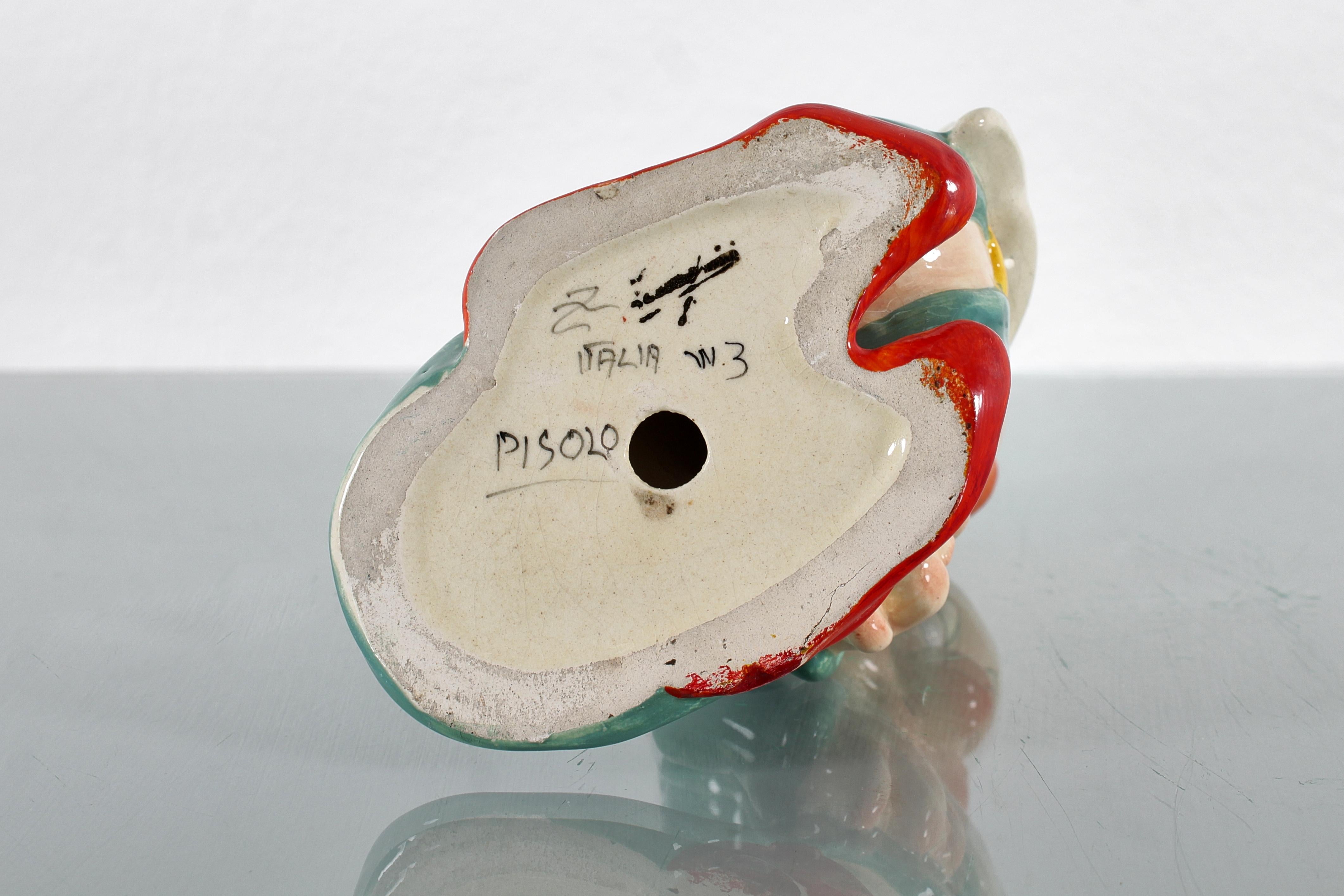 U. Zaccagnini for Walt Disney Sleepy Glazed Ceramic Sculpture 1940s Italy For Sale 9