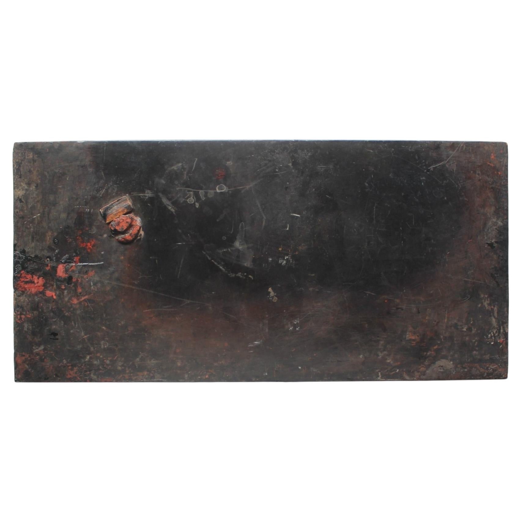 U2 Japanese Antiques Wajima Lacquer craftsman's workstand, Abstract Painting For Sale