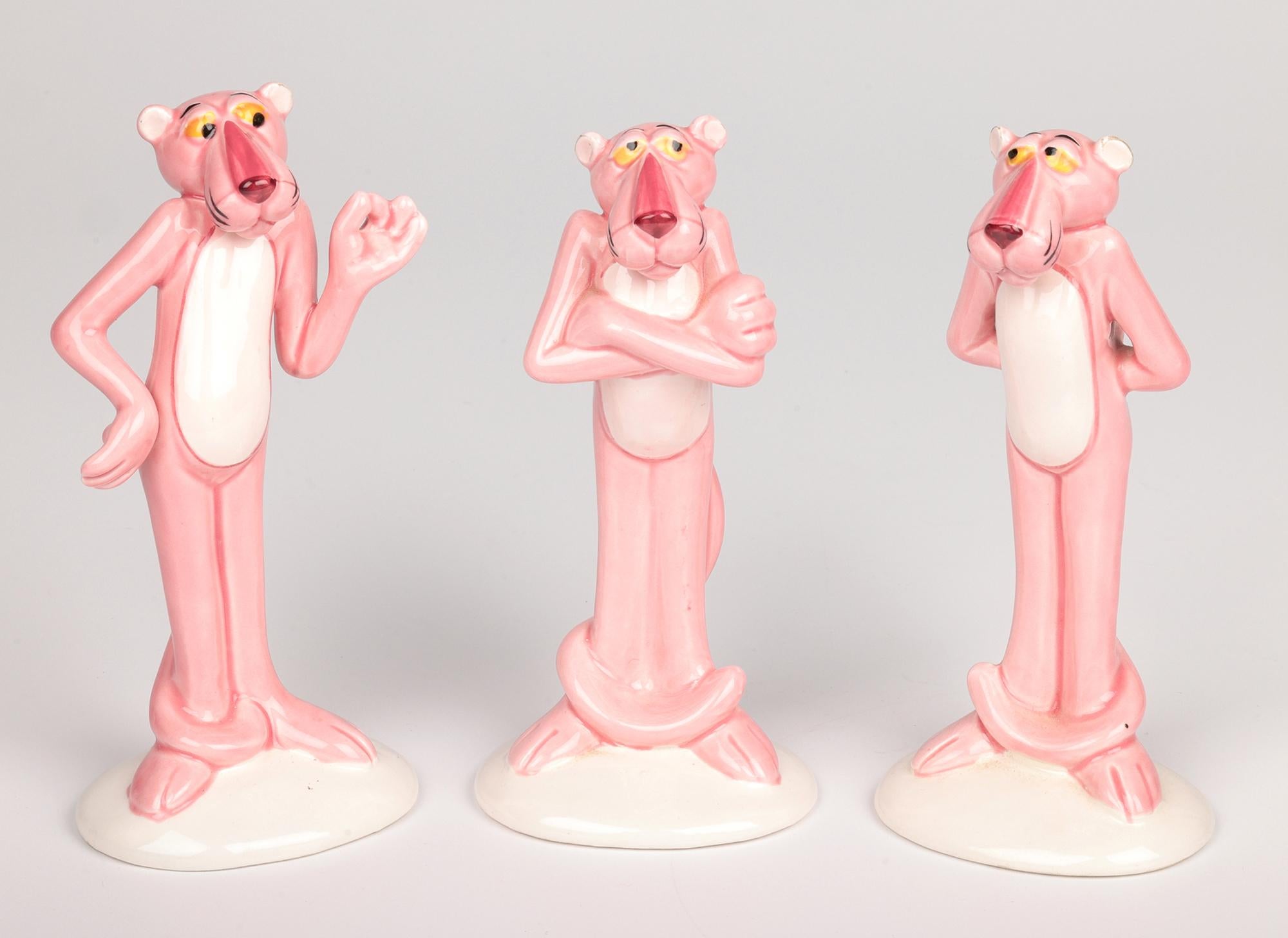 UAC Geoffrey Tres Figuras de Actitud de Pie Vintage Pantera Rosa Porcelana en venta