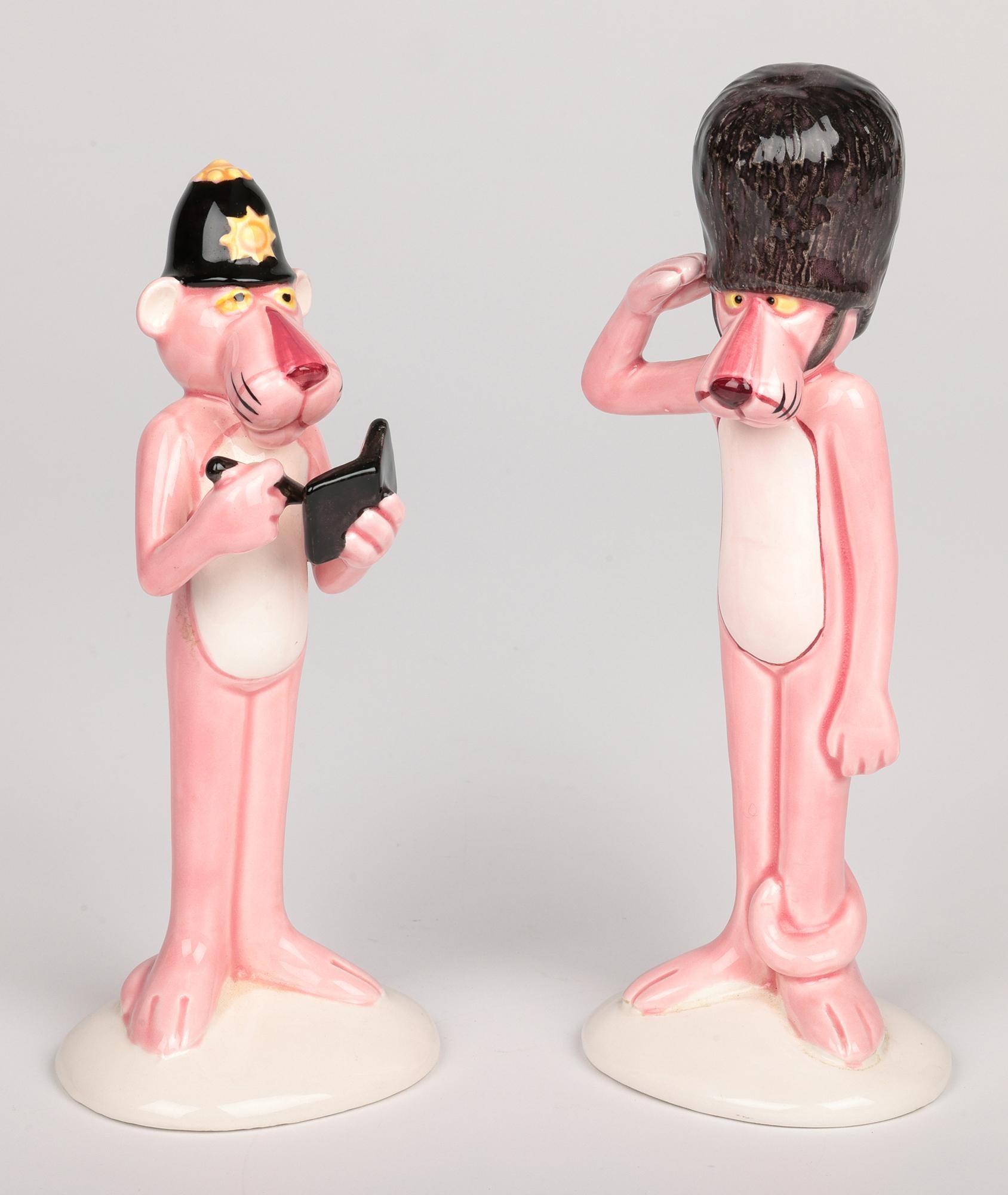 Late 20th Century UAC Geoffrey Vintage Pink Panther Soldier and Policeman Figures For Sale