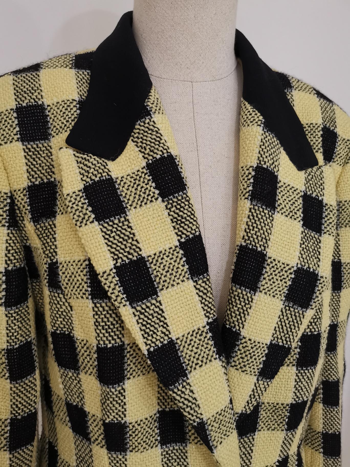 Beige Uarell yellow black wool jacket