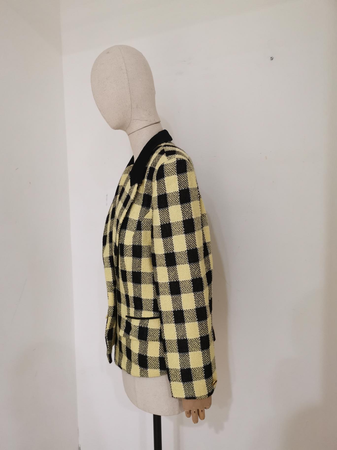 Uarell yellow black wool jacket In Good Condition In Capri, IT