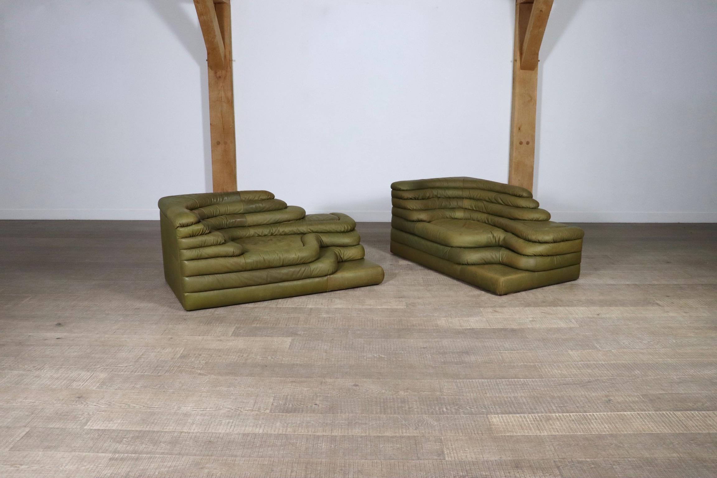 Leather Ubald Klug DS-1025 ‘Terrazza’ Sofa For De Sede, Switzerland 1970s