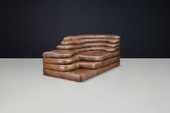 Ubald Klug for De Sede — DS-1025 “Terrazza” Sofa in Patinated Leather, 1970s