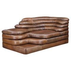 Ubald Klug for De Sede — DS-1025 “Terrazza” Sofa in Patinated Leather, 1970s