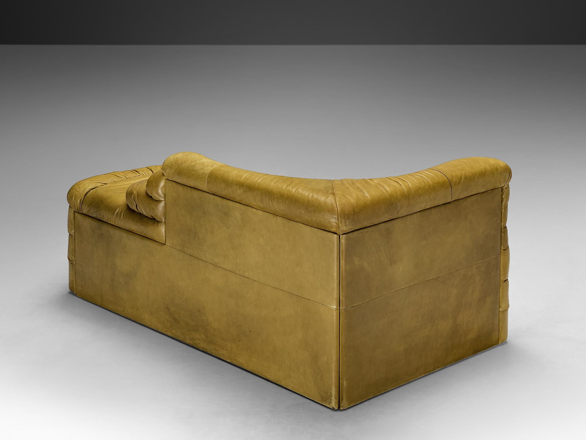 Ubald Klug pour De Sede 'Terrazza' Landscape en cuir vert olive en vente 3