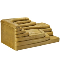 Ubald Klug for De Sede 'Terrazza' Landscape in Olive Green Leather