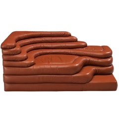 Ubald Klug for De Sede 'Terrazza' Landscape in Red Brown Leather