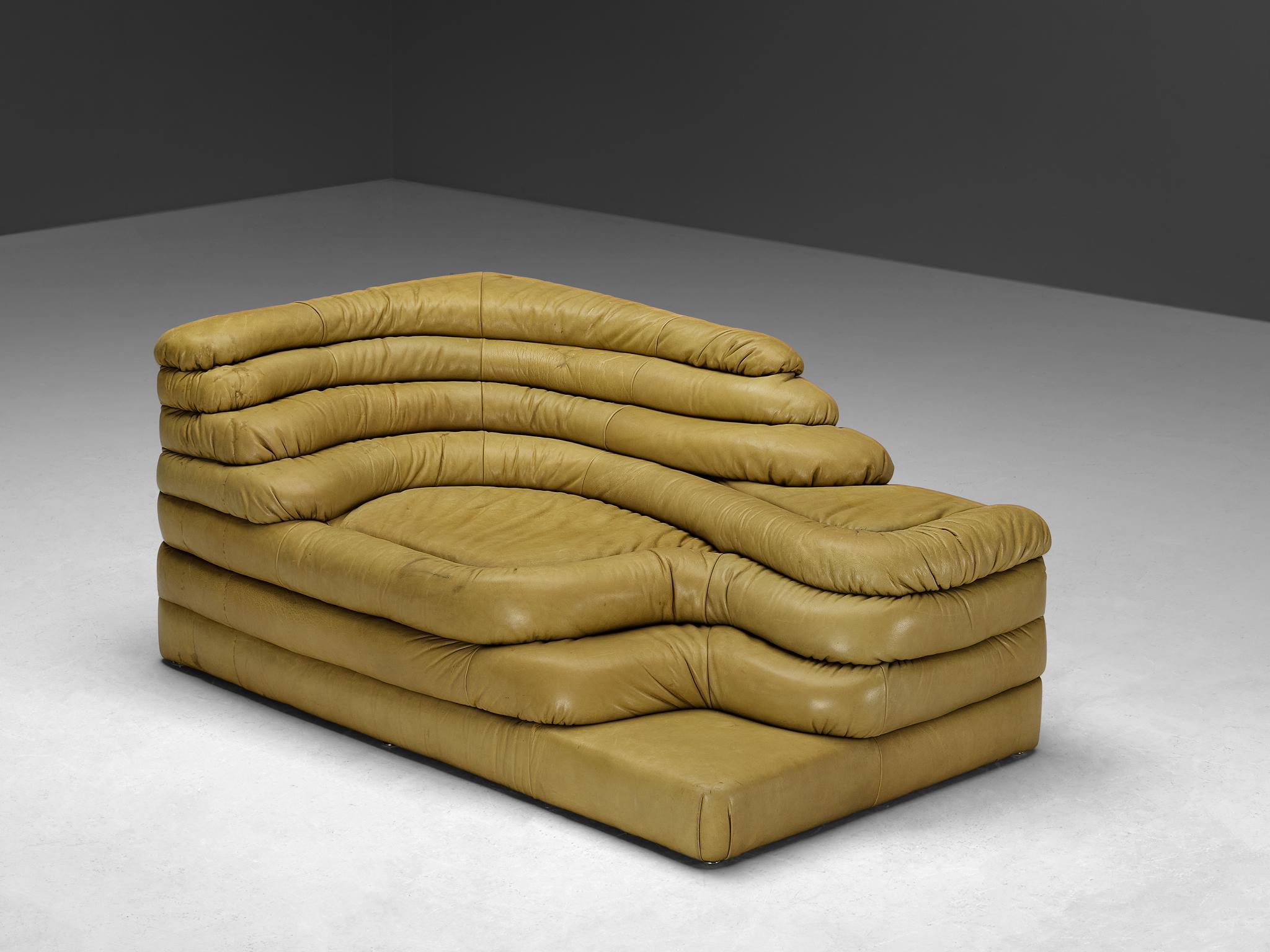 Ubald Klug pour De Sede 'Terrazza' Landscapes en cuir vert olive en vente 2