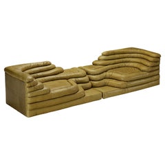 Ubald Klug for De Sede 'Terrazza' Landscapes in Olive Green Leather