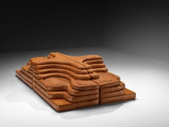 Ubald Klug for De Sede 'Terrazza' Landscapes in Patinated Cognac Brown Leather