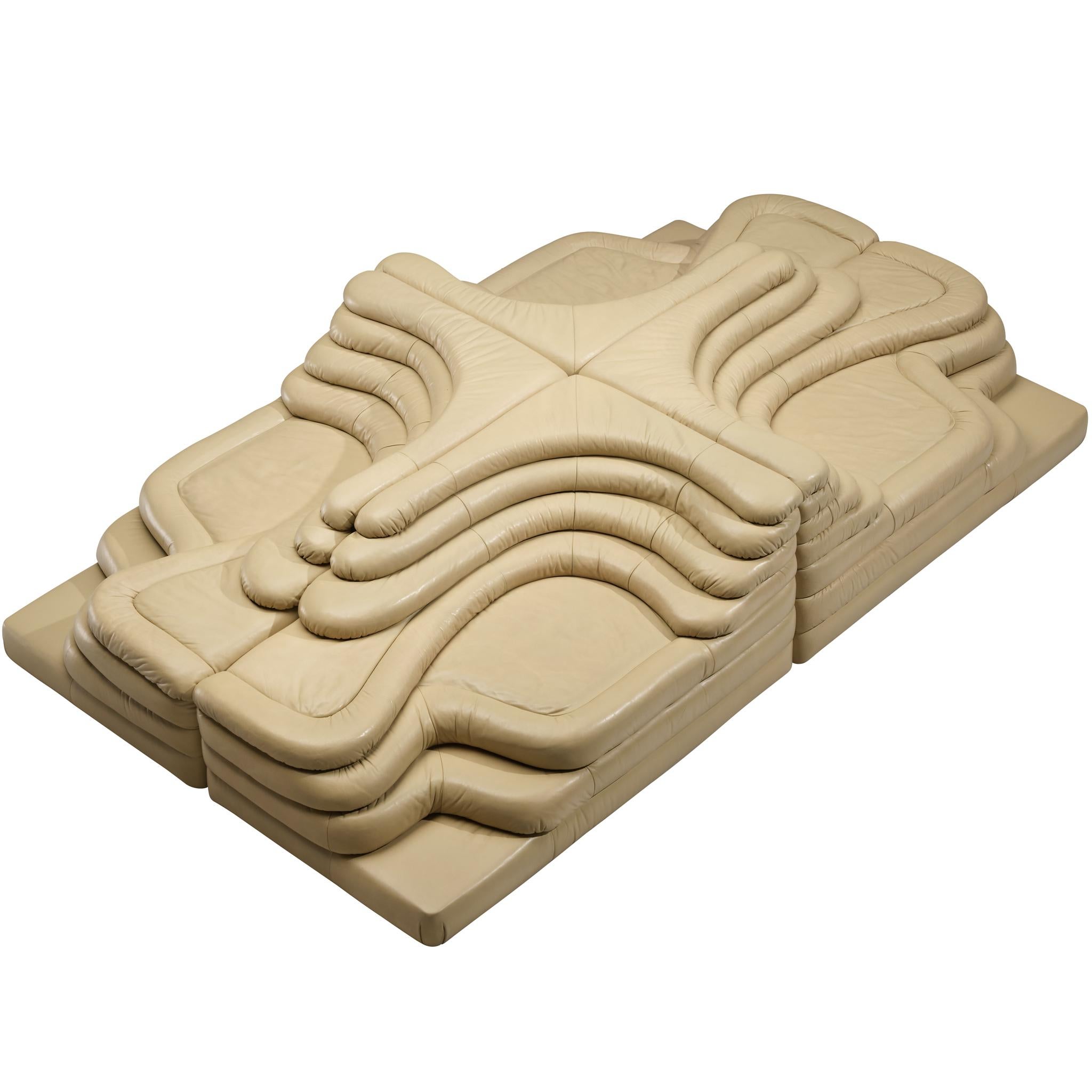 Ubald Klug for De Sede 
Terrazza
 Landscapes in Rich Beige Leather im Angebot