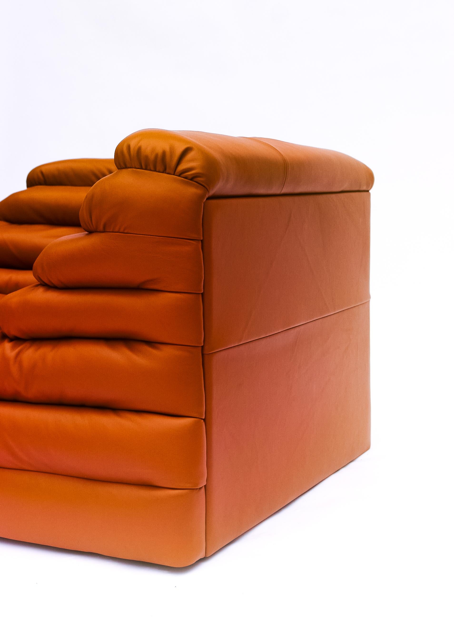 Swedish Vintage Ubald Klug Leather Terrazza Couch For Sale
