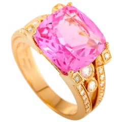 Ubaldi 18 Karat Rose Gold 0.60 Carat Diamond and Zircon Ring
