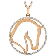 Ubaldi 18 Karat Rose Gold 0.60 Carat Diamond Pendant Necklace