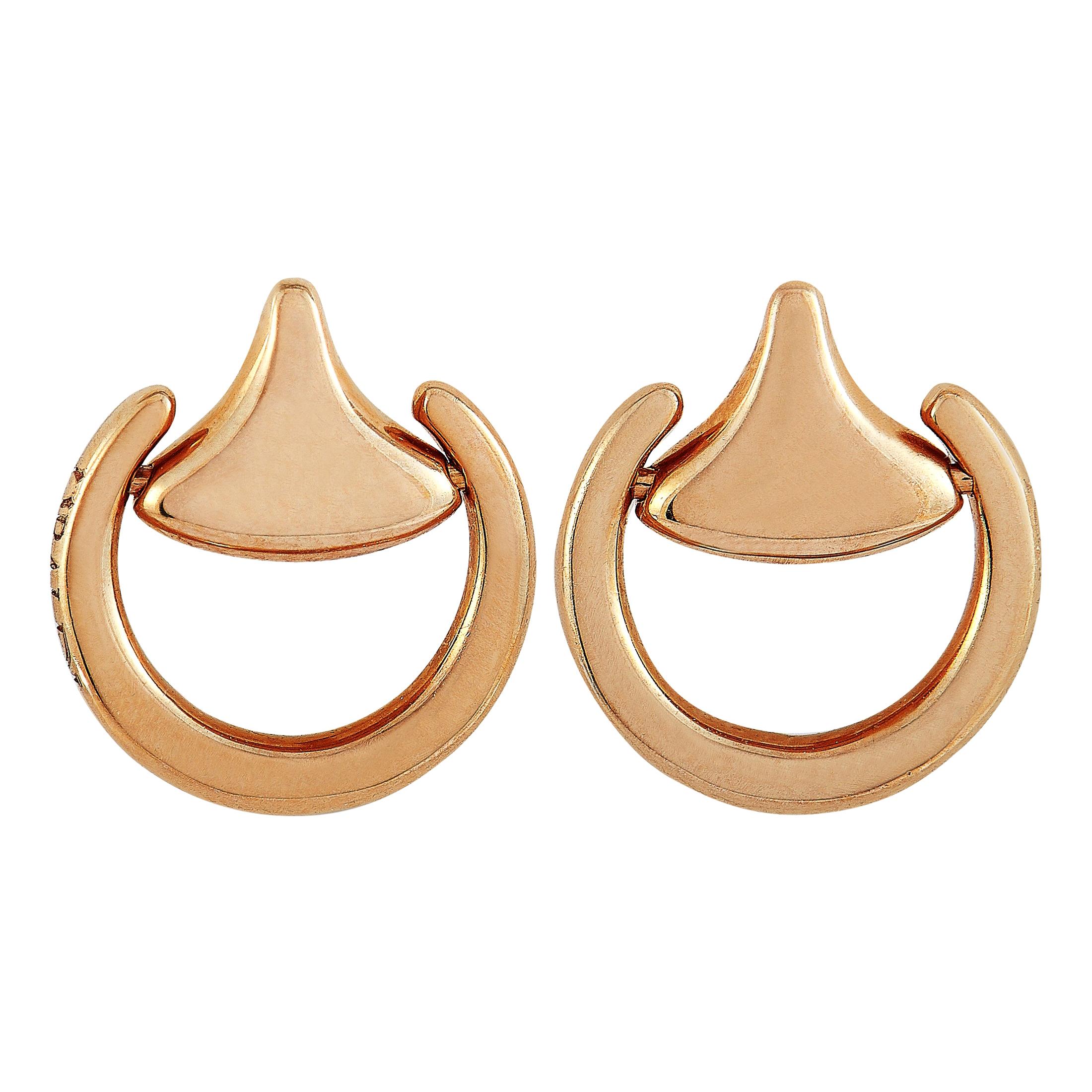 Ubaldi 18 Karat Rose Gold Horsebit Earrings