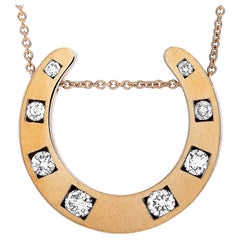 Ubaldi 18K Rose Gold 0.25 Carat Diamond Pass-Through Horseshoe Pendant Necklace