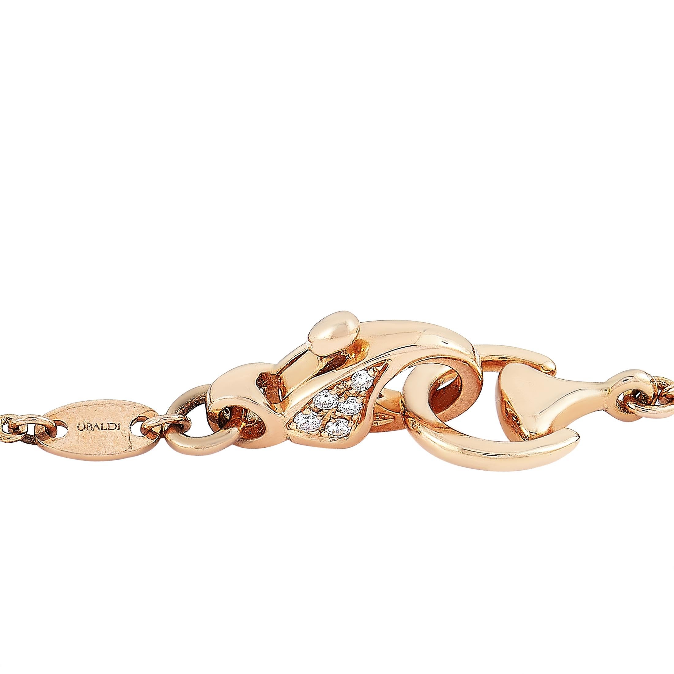 Ubaldi 18 Karat Rose Gold 1.00 Carat Diamond Horseshoe Bracelet In New Condition In Southampton, PA