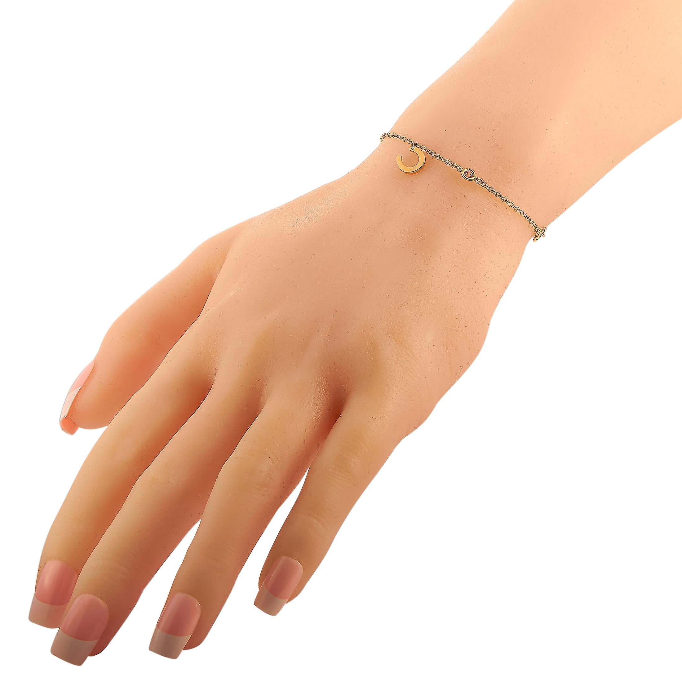 This Ubaldi bracelet is crafted from 18K rose gold and weighs 2.3 grams, measuring 6” in length.

The bracelet is offered in brand new condition and includes a gift box.