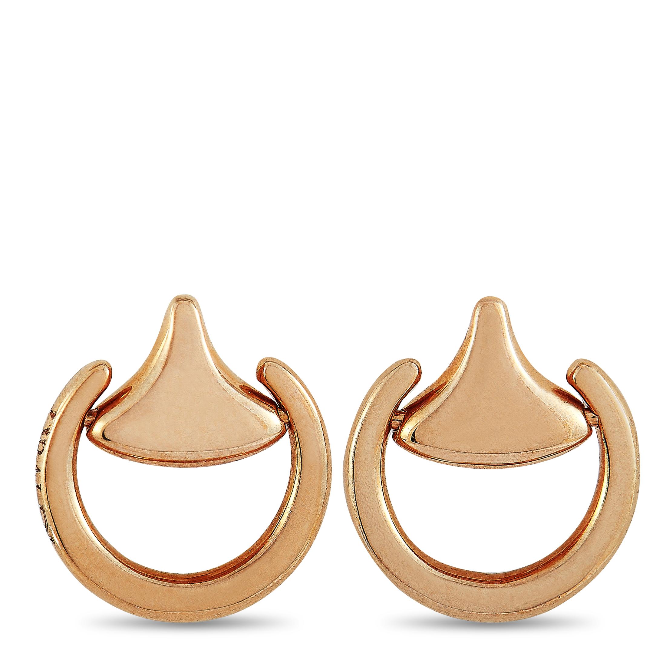 Women's Ubaldi 18 Karat Rose Gold Horsebit Earrings