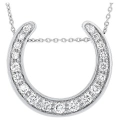 Ubaldi 18K White Gold 0.30 Carat Diamond Pass-Through Horseshoe Pendant Necklace