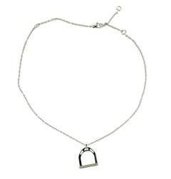 Ubaldi Diamond White Gold Stirrup Pendant Necklace