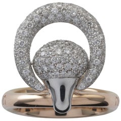 Ubaldi Gioielli 18 Karat Gold Equestrian Ring Grand Fusion Horsebit Diamonds