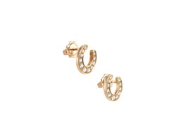 Ubaldi Gioielli 18 Kt Gold Diamonds Horseshoe Equestrian Style Earrings