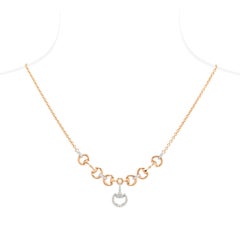 Ubaldi Gioielli 18k Gold Equestrian Necklace Horsebit Fusion Horseshoe Diamonds