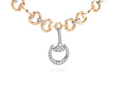 Ubaldi Gioielli 18k Gold Equestrian Necklace Horse Bit Grand Fusion Horseshoe